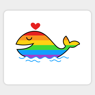 Whale Rainbow Pride Shirt, LGBTQ, Gay Shirt, Lesbian Shirt, Gift for Gay Lesbian, Queer Pride Month Magnet